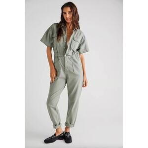 Free People Marci Coverall Jumpsuit - S - Washed Army